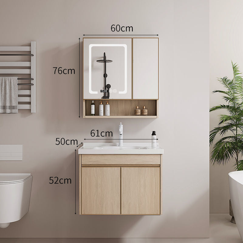 Kabinet simpanan bilik mandi QW- Aluminium, cermin pintar aloi aluminium, set sinki 