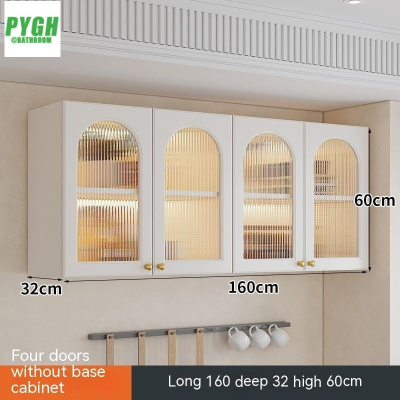 QW- Massif Wooden Kitchen Hanging French Style Wall Mounted Storage Cabinet