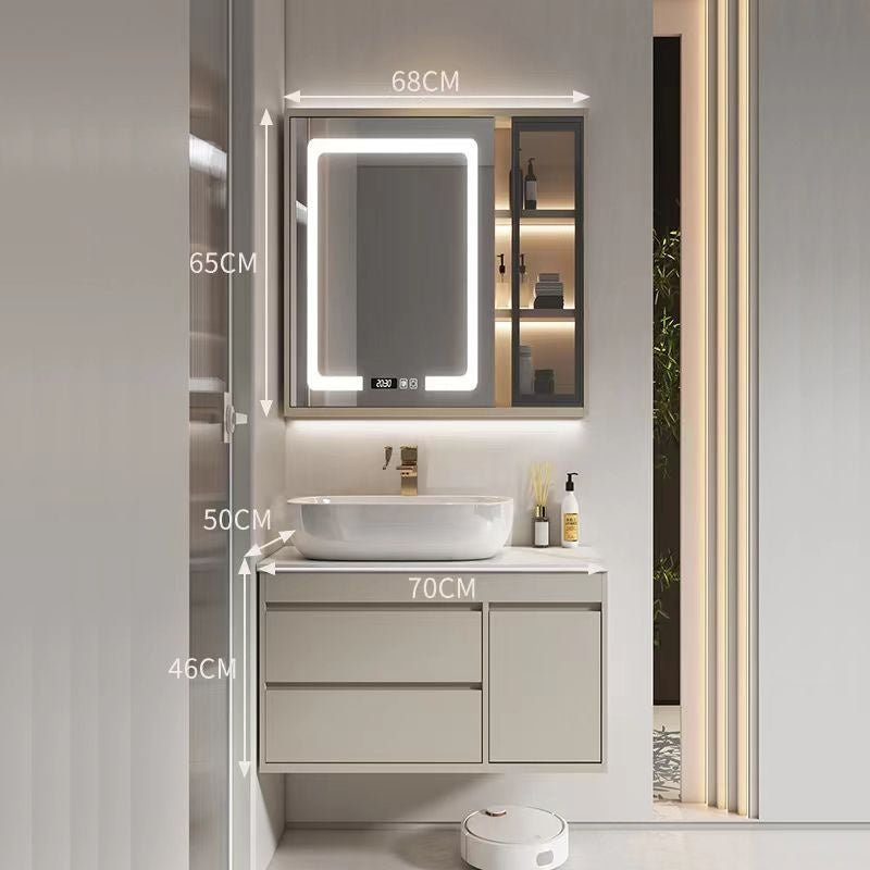 QW- Made of Real Wood, Smart Mirror in Bathroom, Bathroom Sink Storage Cabinet