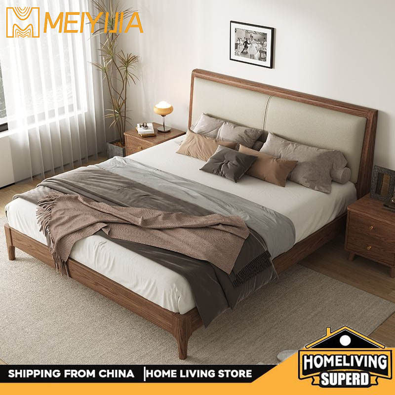 White Solid Wood 1.5 Modern Simple Soft Pack Nordic Home 1.8 Meters Large Bedroom Single Bed