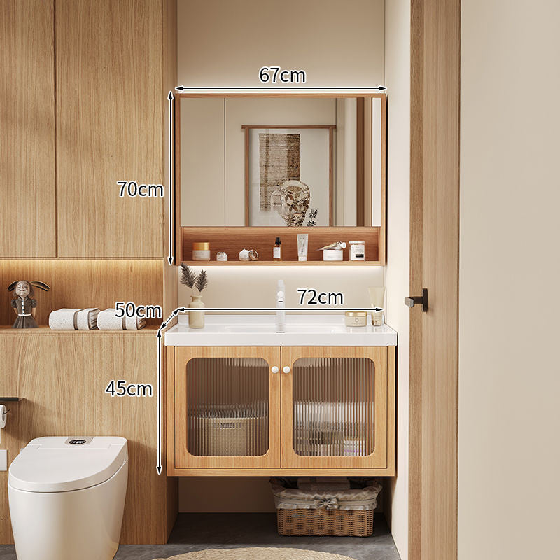 QW- Solid Wood Storage Smart Mirror Cabinet Bathroom Sink Set