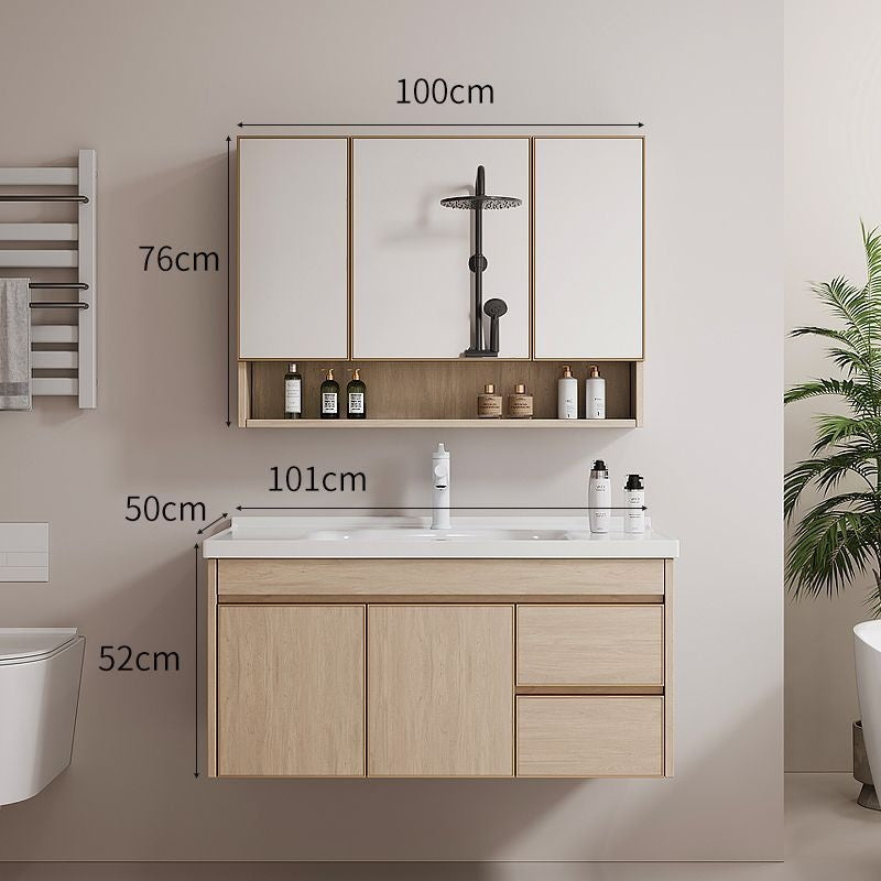 Kabinet simpanan bilik mandi QW- Aluminium, cermin pintar aloi aluminium, set sinki 