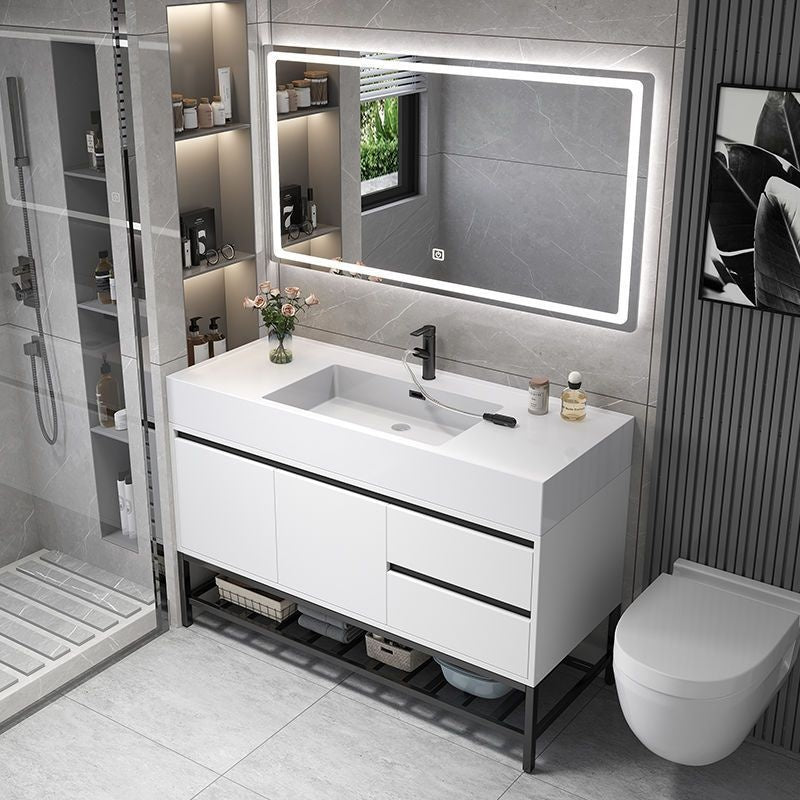 QW- Real Wood Storage Smart Mirror Cabinet Sink Set in the Bathroom