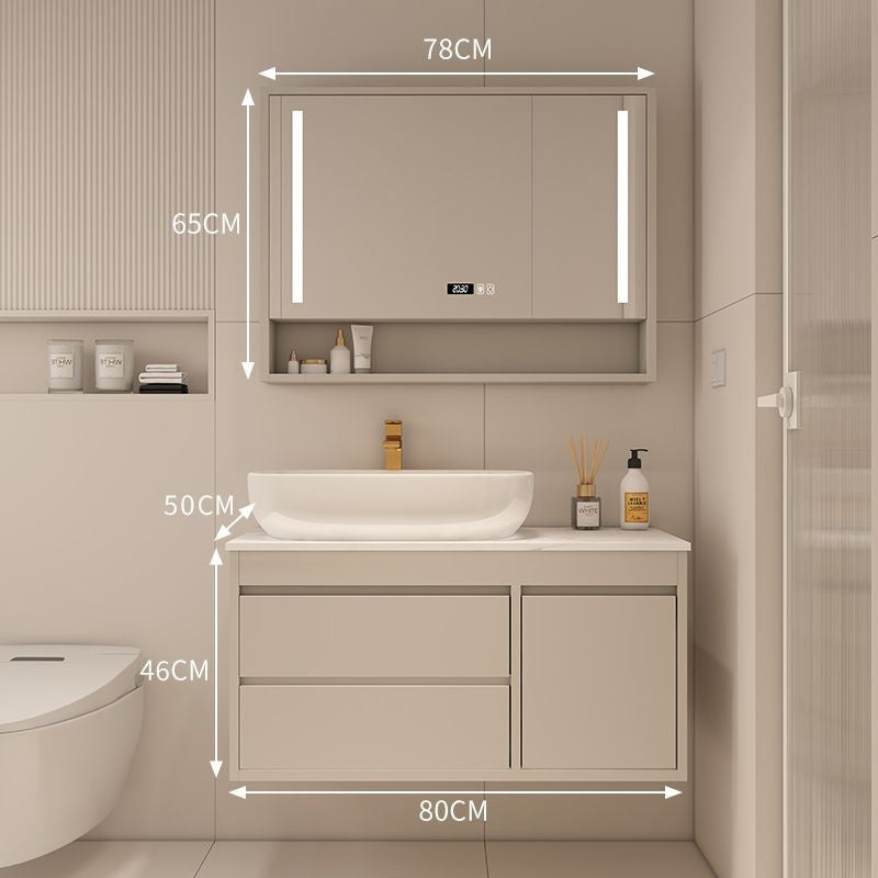 QW- Made of Real Wood, Smart Mirror in Bathroom, Bathroom Sink Storage Cabinet