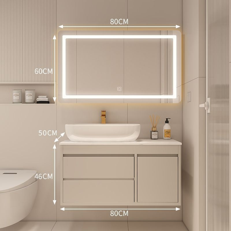 QW- Made of Real Wood, Smart Mirror in Bathroom, Bathroom Sink Storage Cabinet