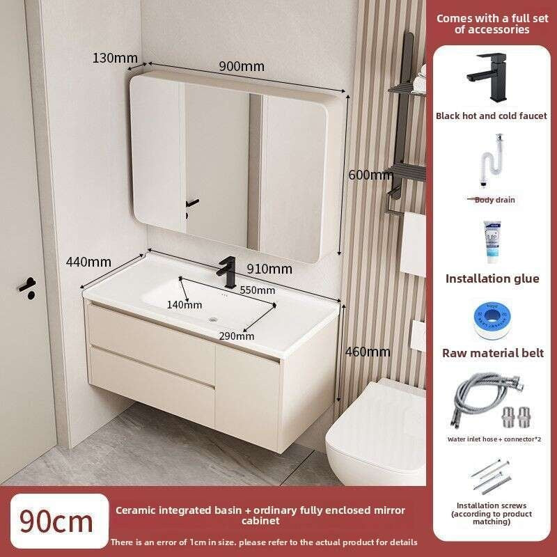 QW- Set storan meja solek, lebar 40 cm. Kabinet Cermin Bilik Mandi