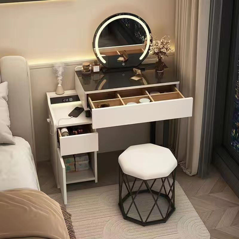 Meja Solek Bilik Tidur Kayu Padu Mewah Moden Kabinet Penyimpanan Pelbagai Fungsi Satu Set