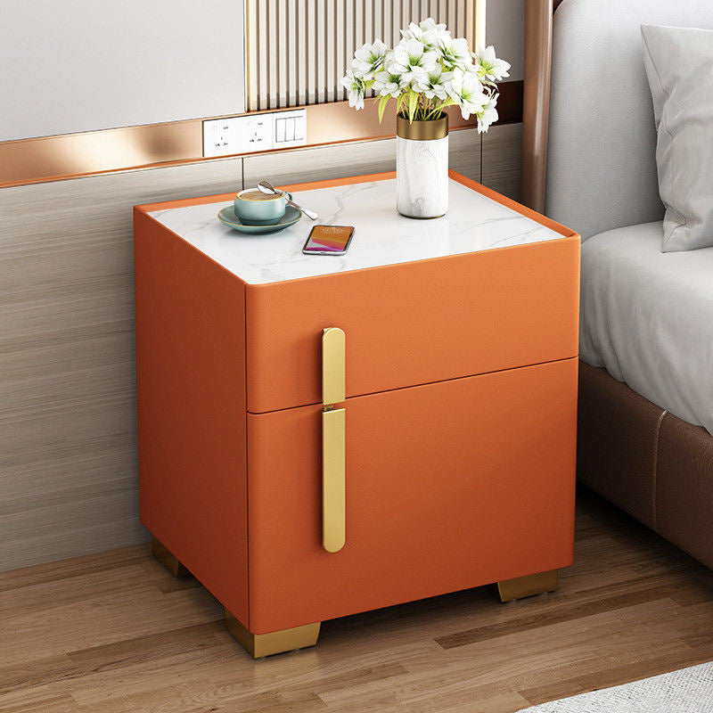Bedside smart bedside table safe modern simple solid wood one-piece