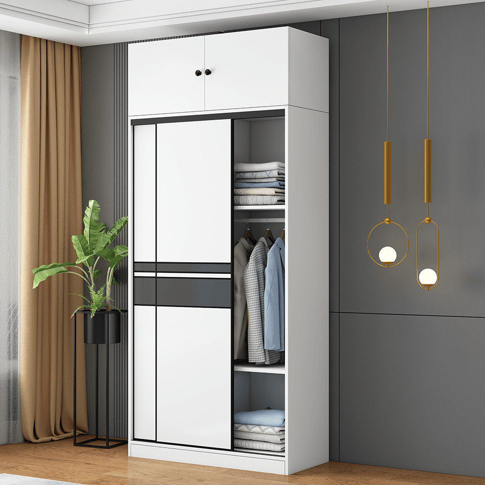 Kabinet moden ringkas pintu gelangsar bilik tidur rumah kayu padu