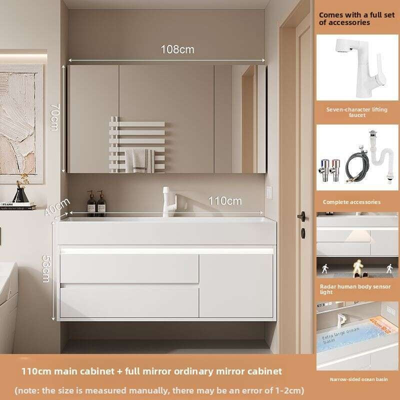 QW- Kabinet kaca pintar untuk storan bilik mandi, lebar 40 cm.
