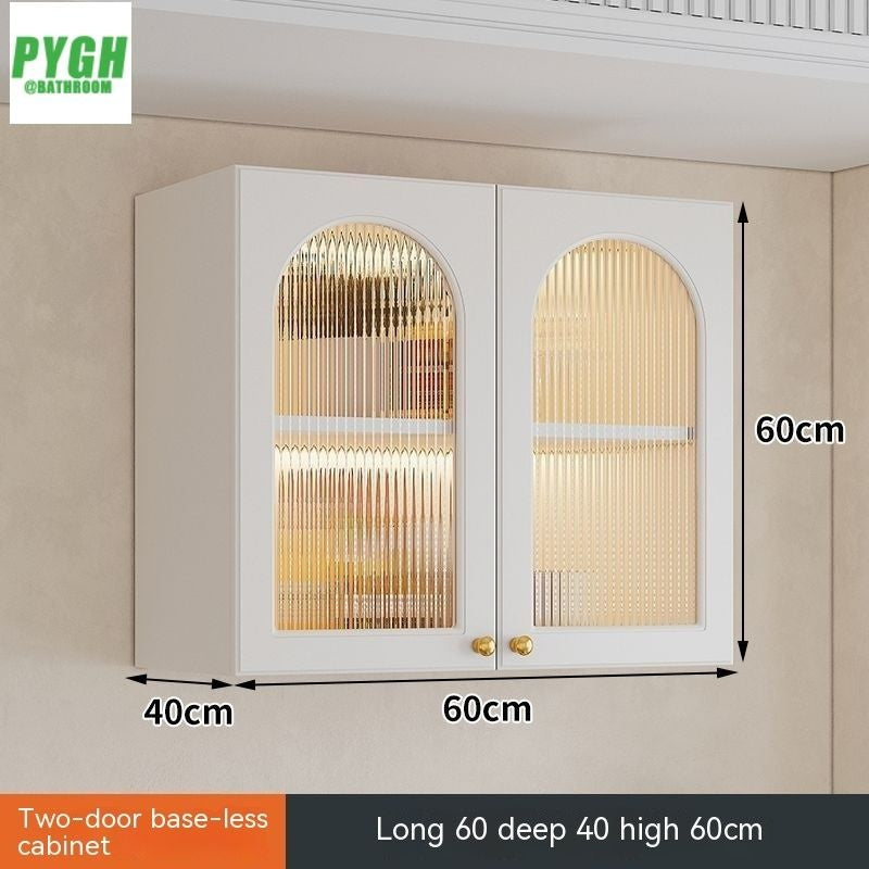 QW- Massif Wooden Kitchen Hanging French Style Wall Mounted Storage Cabinet