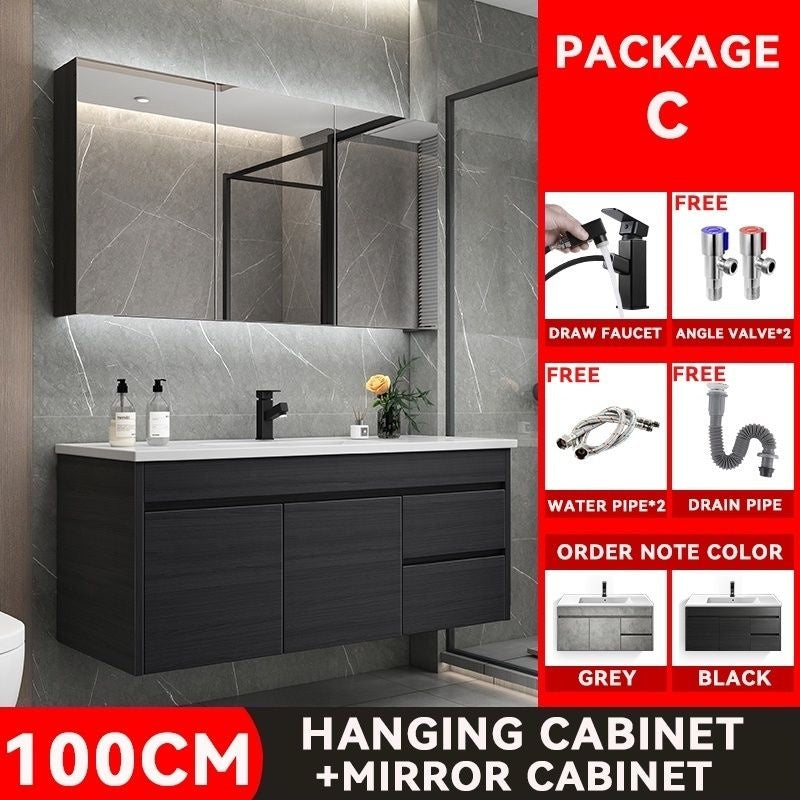 QW- Smart Bathroom, Storage Made of Real Wood, Multipurpose for Bathroom Mirror, and Washbasin Cabinet with Mirror