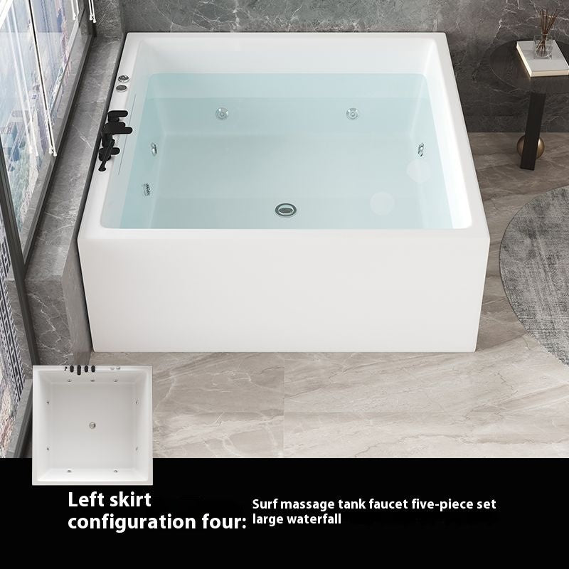 QW- Square Acrylic Heated Bathtub, Massage and Travel Bathtub