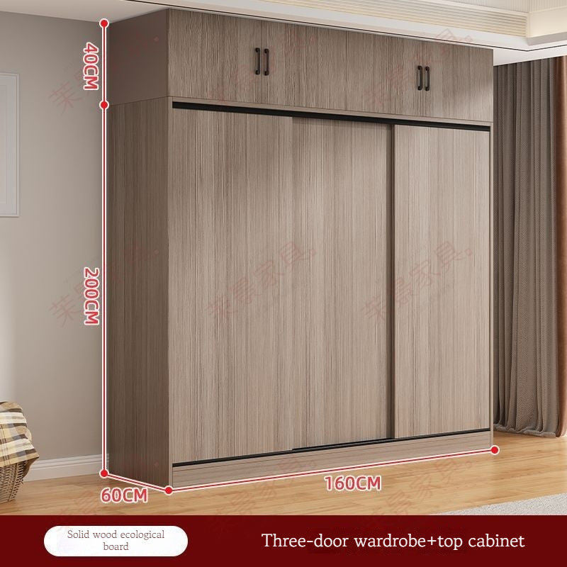 Solid Wood Sliding Door Home Bedroom Modern Simple Storage Cabinet Wardrobe 1.8m