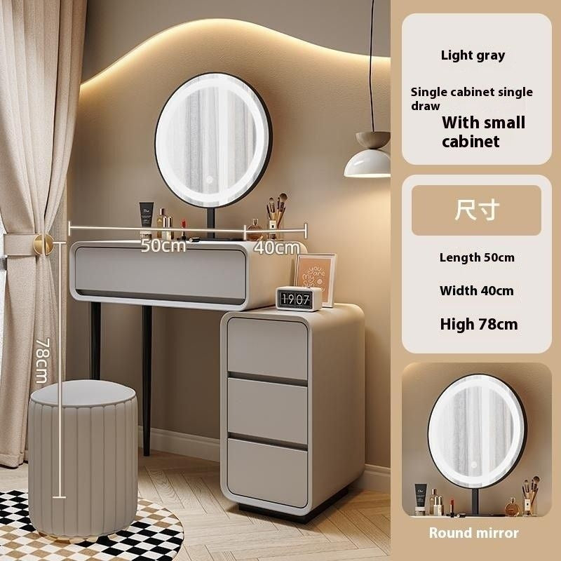 Cream Wind Solid Wood Large Bedroom Modern Simple Foldable Chest of Drawers One Dressing Table