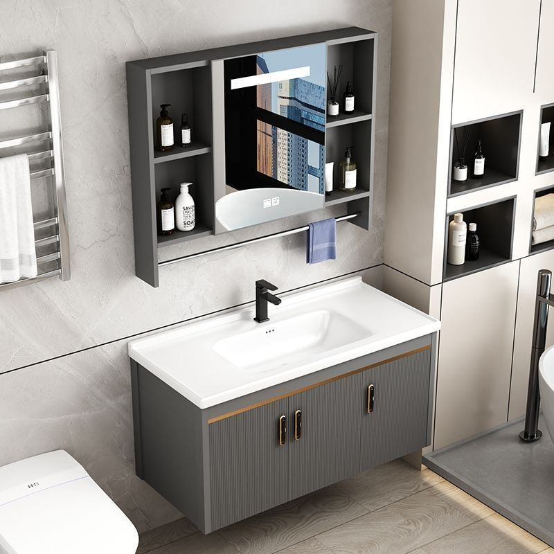 Kabinet Penyimpanan Aluminium QW- Cermin Pintar di Bilik Mandi, Singki Bilik Mandi 