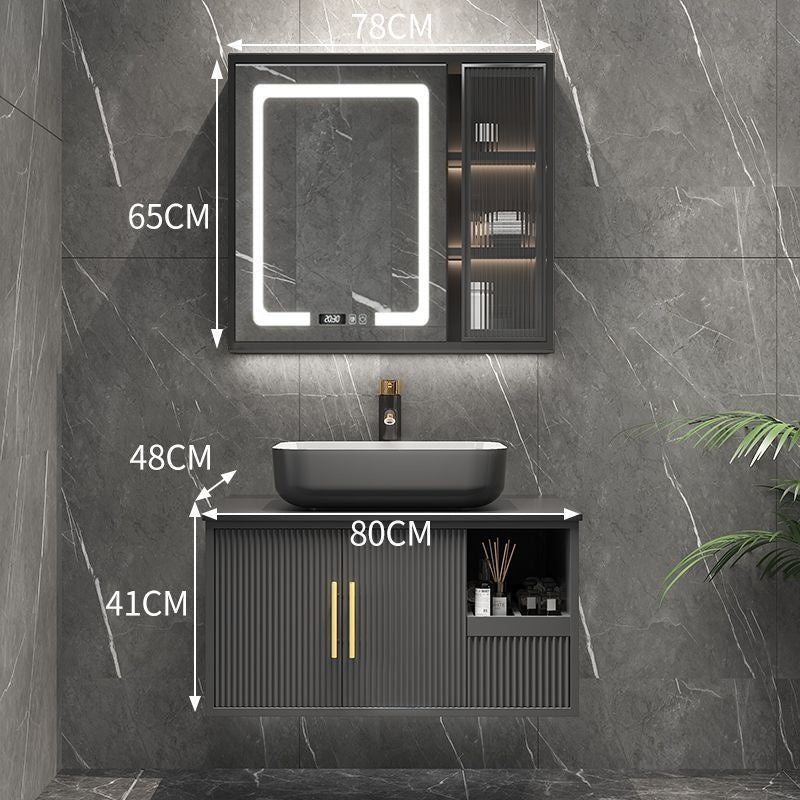 QW- Smart Bathroom, Mirror Bathroom Storage Cabinet, Basin Set
