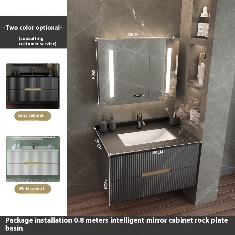 QW- Luxury Storage Smart Mirror Bathroom Cabinet Basin Set