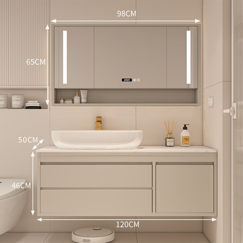 QW- Made of Real Wood, Smart Mirror in Bathroom, Bathroom Sink Storage Cabinet
