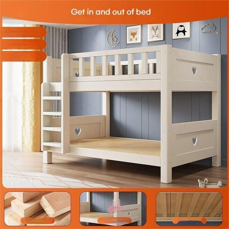 Children's solid wood bunk upper and lower high low multi-purpose double layer mother's bed