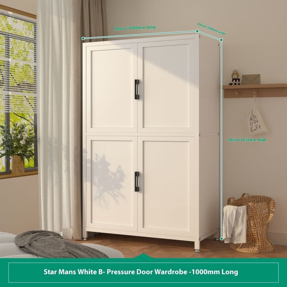 Metal Bedroom Home Wardrobe Durable Storage Cabinet