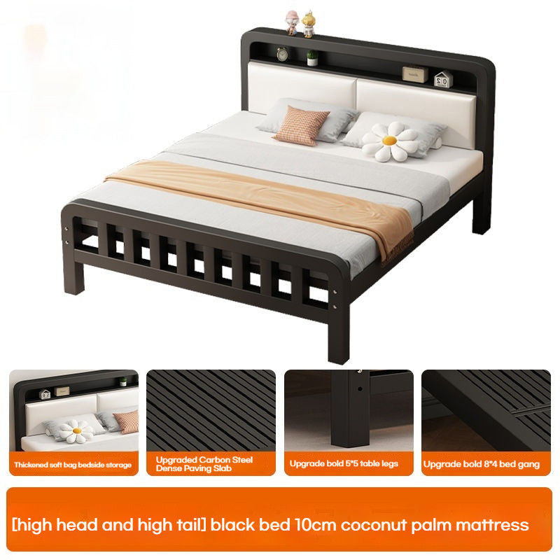 Iron used in home, master bedroom, double 1.5 meters, dormitory thickened iron frame bed for rental 1.2 meters