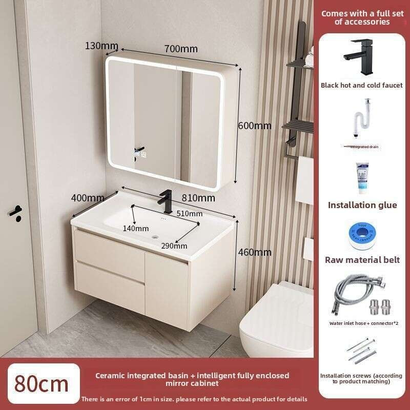 QW- Set storan meja solek, lebar 40 cm. Kabinet Cermin Bilik Mandi