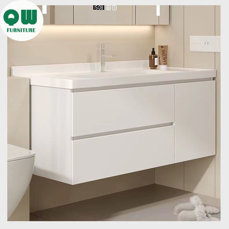 Kabinet Penyimpanan Kayu Asli Cermin Pintar QW- di Bilik Mandi, Set Singki Bilik Mandi 