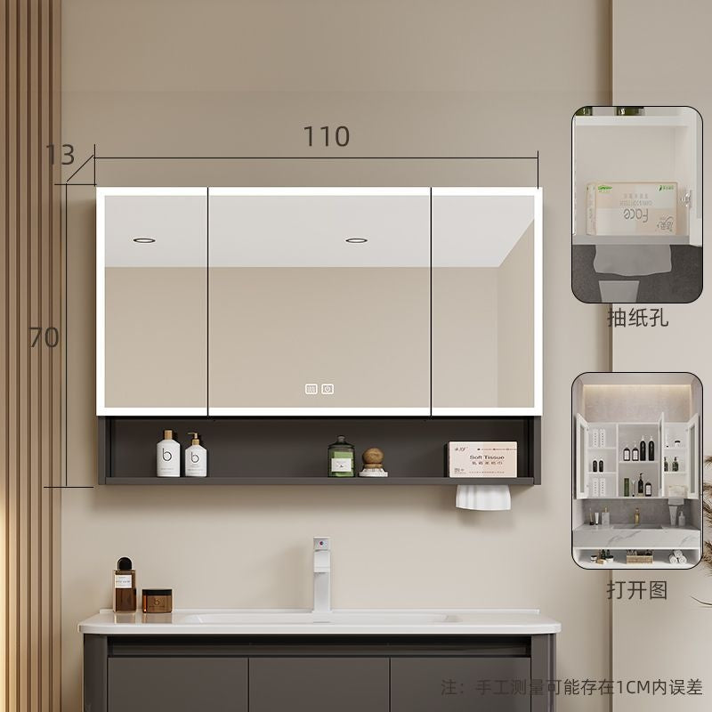 QW- aluminum Aluminum Alloy Bathroom Cabinet Smart Mirror