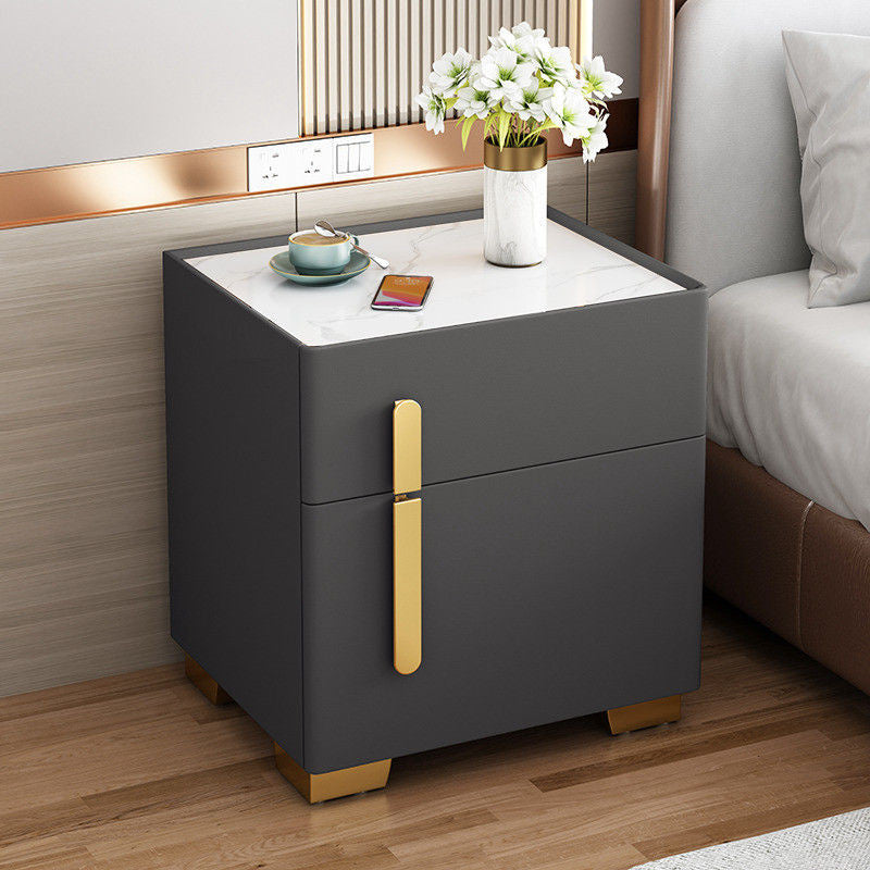 Bedside smart bedside table safe modern simple solid wood one-piece