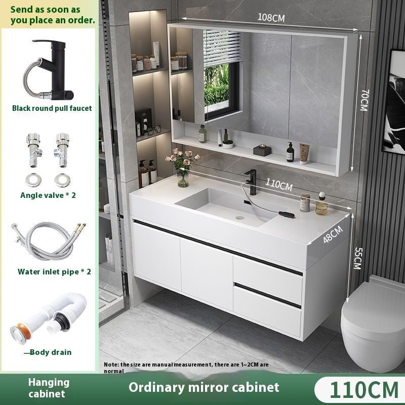 QW- Real Wood Storage Smart Mirror Cabinet Sink Set in the Bathroom