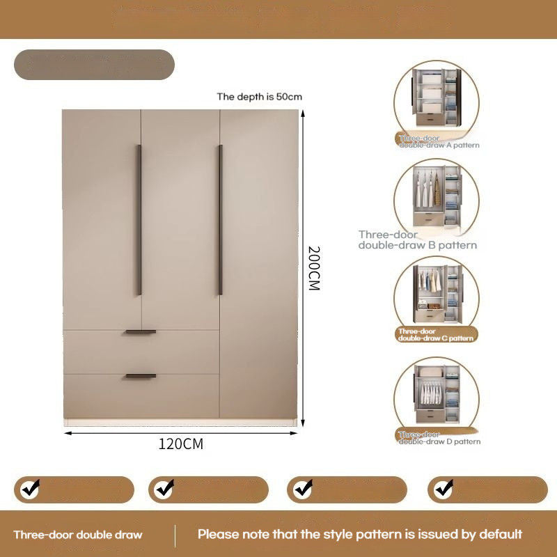 Kabinet Penyimpanan Dua Pintu Bilik Tidur Rumah Kayu Padu Pemasangan Mudah Almari Pakaian Kecil
