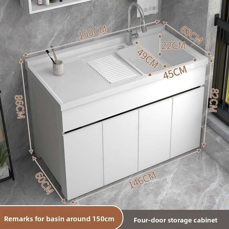 Kabinet Penyimpanan Bilik Mandi QW- Set Singki Kabinet penyimpanan aloi aluminium 
