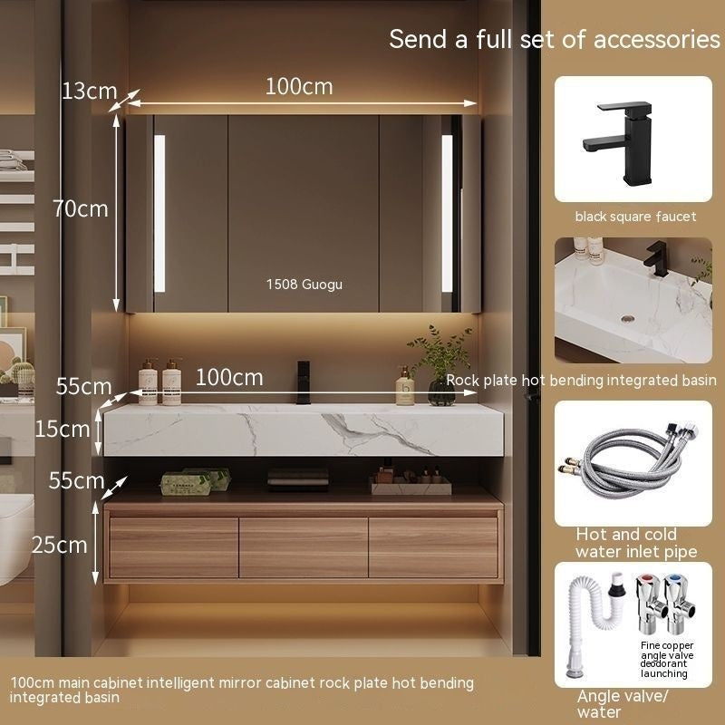 QW- Custom-made cabinet and smart mirror for bathroom, bathroom storage cabinet, sink set