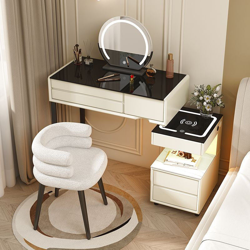 Smart Solid Wood Dressing Table Wireless Charging Bedroom Makeup Single Cabinet Modern Simple