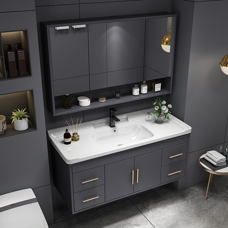 QW- Bathroom Smart Cabinet Modern Simple Ceramic Integrated Basin Washbasin Washstand Set