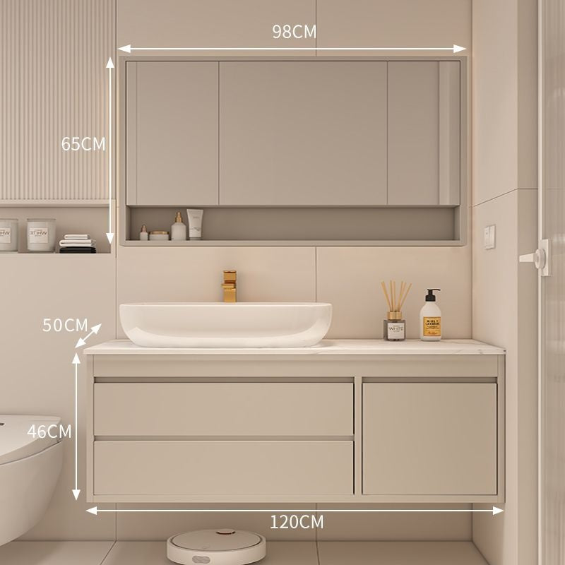 QW- Made of Real Wood, Smart Mirror in Bathroom, Bathroom Sink Storage Cabinet