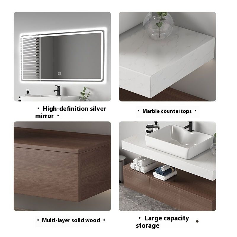 QW- Bathroom Storage Cabinet, Washbasin, Smart Mirror Countertop