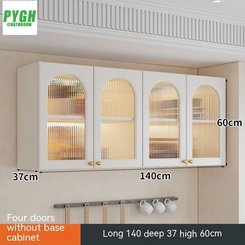 QW- Massif Wooden Kitchen Hanging French Style Wall Mounted Storage Cabinet