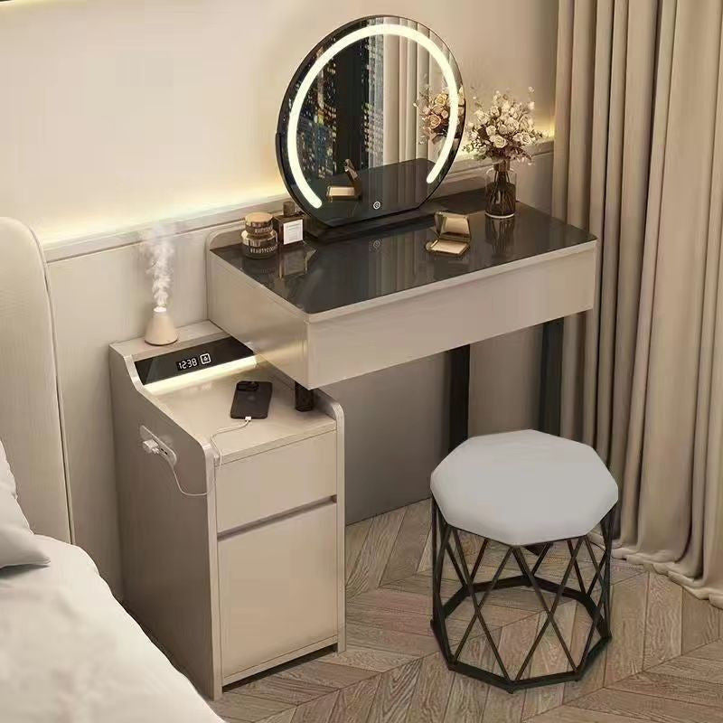 Meja Solek Bilik Tidur Kayu Padu Mewah Moden Kabinet Penyimpanan Pelbagai Fungsi Satu Set
