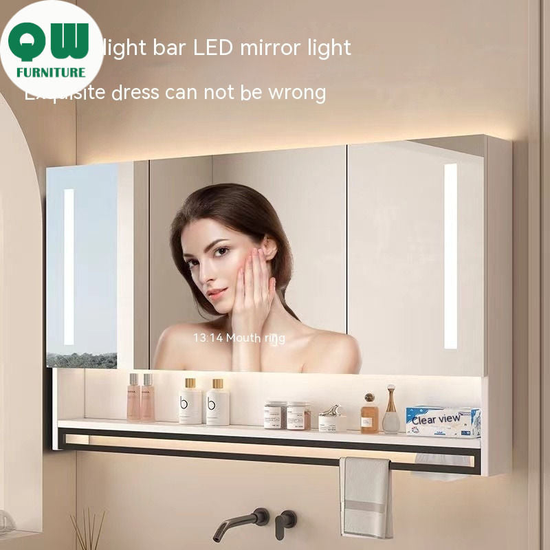 QW- Smart Mirror Bathroom The mirror cabinet in bathroom can eliminate dust and fog by turning on the heater.