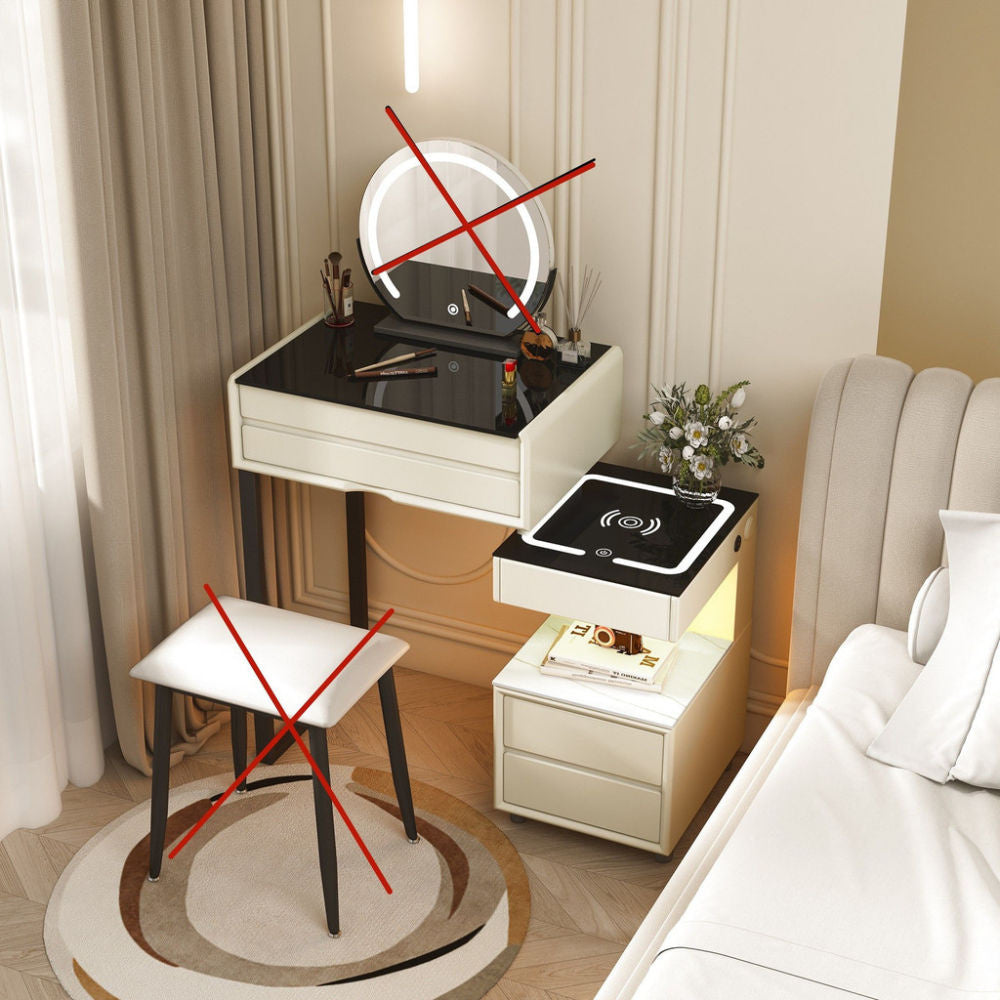 Smart Solid Wood Dressing Table Wireless Charging Bedroom Makeup Single Cabinet Modern Simple