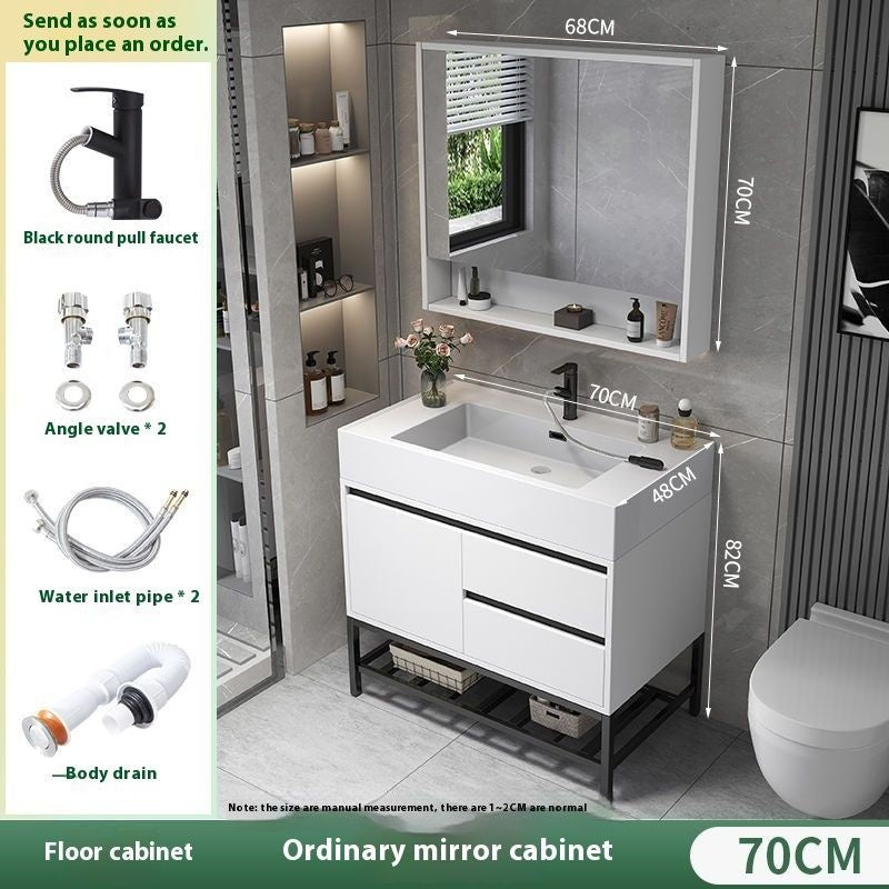 QW- Real Wood Storage Smart Mirror Cabinet Sink Set in the Bathroom