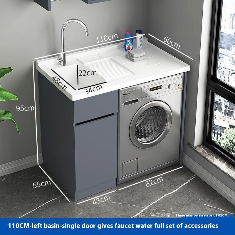 QW- Storage Cabinet Bathroom Sink Set Washing Machine Counter