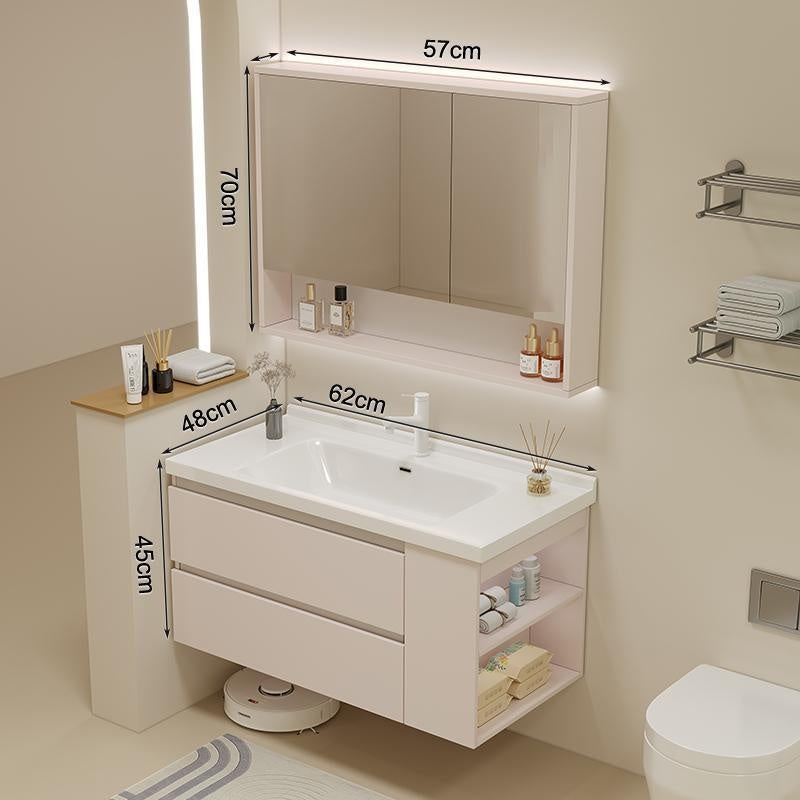 QW- Solid Wood Storage Smart Mirror Cabinet Bathroom Sink Set