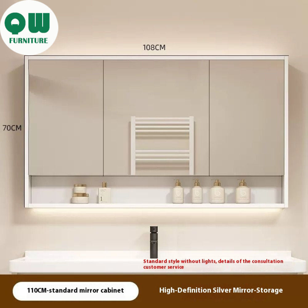 QW- Smart mirror made of real wood, mirror, bathroom storage cabinet