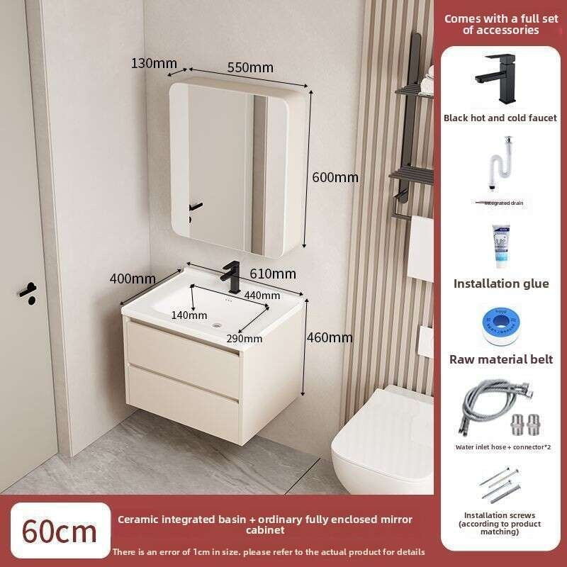 QW- Set storan meja solek, lebar 40 cm. Kabinet Cermin Bilik Mandi