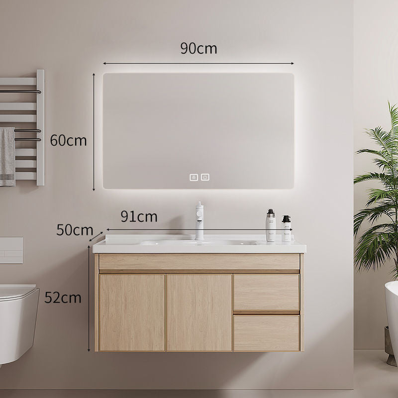 Kabinet simpanan bilik mandi QW- Aluminium, cermin pintar aloi aluminium, set sinki 
