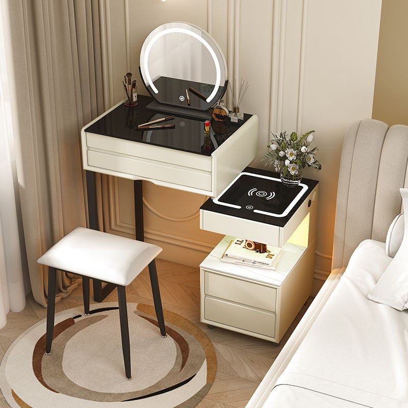 Smart Solid Wood Dressing Table Wireless Charging Bedroom Makeup Single Cabinet Modern Simple