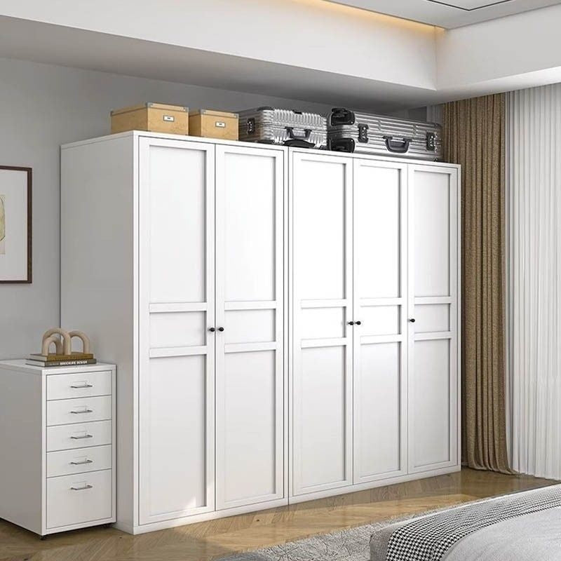 Closet, wrought iron home bedroom storage, European style cream color, wardrobe, children's wardrobe